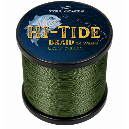 HI-TIDE X4 Braided Fishing Line – Moss Green