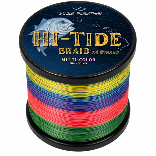 HI-TIDE X4 Braided Fishing Line – Multi-Color (10M Per Color)
