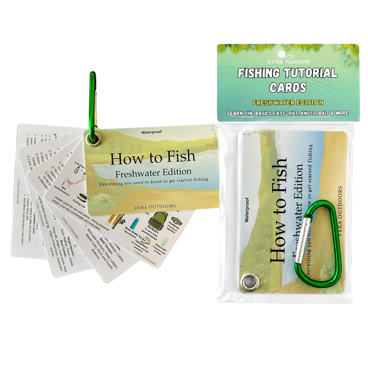 VYRA Freshwater Edition Fishing Tutorial Guide Cards